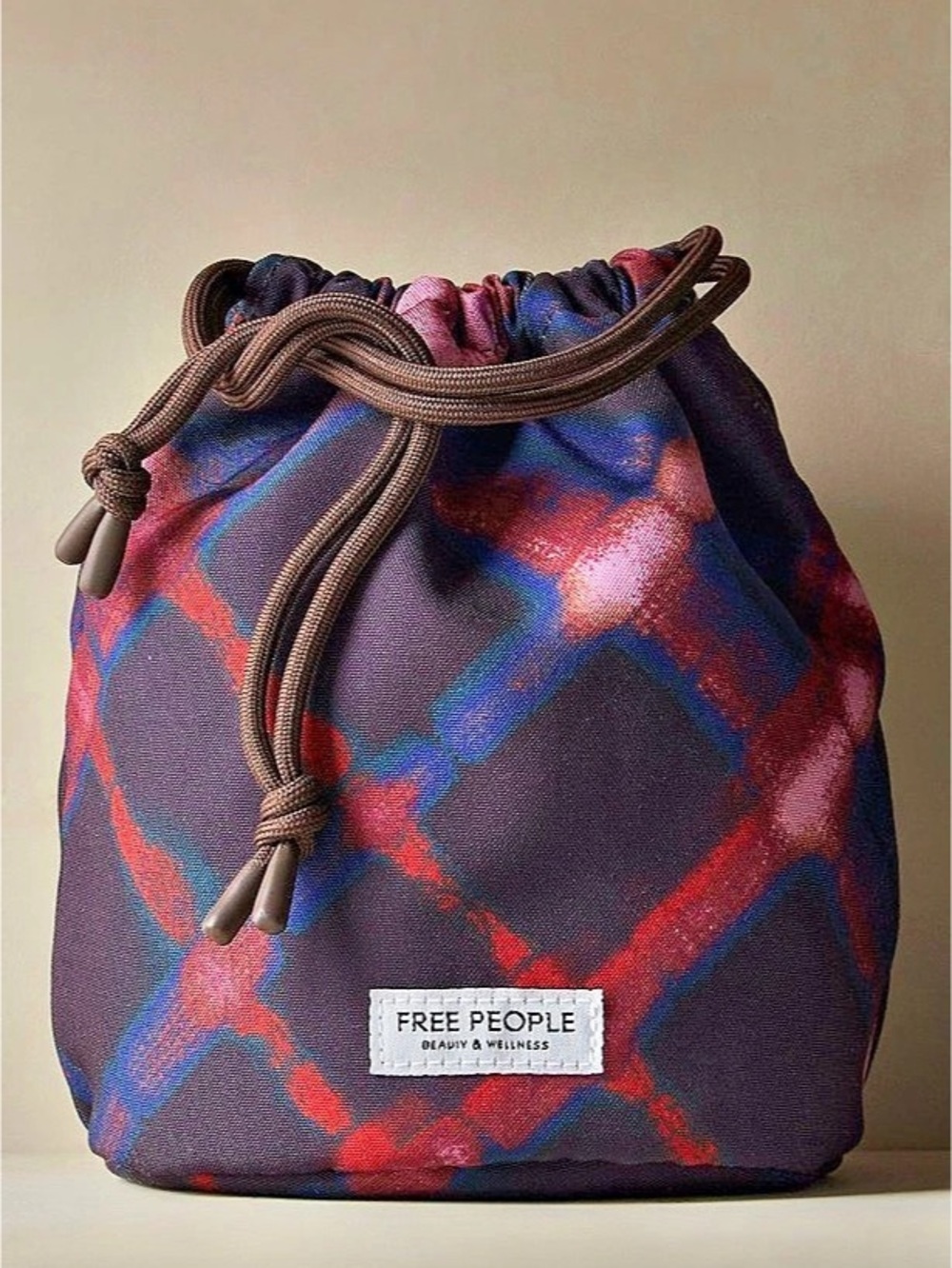 Free People Beauty & Wellness Pouch Bag Set Cosmetic Bag Blue & Red NWT